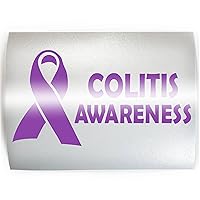 Colitis AWARENESS Purple Ribbon - PICK YOUR COLOR & SIZE - Vinyl Decal Sticker D