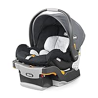 Chicco KeyFit® 30 ClearTex® Infant Car Seat and Base, Rear-Facing Seat for 4-30 lbs., Includes Head and Body Support, Compatible with Chicco Strollers, Baby Travel Gear | Pewter/Grey