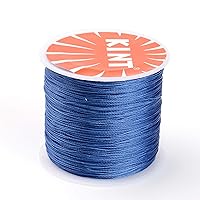 116 Yards/roll Royal Blue Waxed Polyerster Cord Threads 0.5mm Braided Beading Cord DIY Necklace Bracelet Wire Thread with Spool for Knotting Sewing Jewelry Making Macrame Supplies
