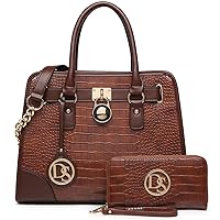 Dasein Women Handbags Top Handle Satchel Purse Shoulder Bag Hobo Bag Work Bag Set 2pcs