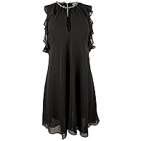 Michael Kors Women's Chain Trim Keyhole Neckline Halter Dress X-Small Black