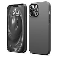 elago Compatible with iPhone 13 Pro Max Case, Liquid Silicone Case, Full Body Screen Camera Protective Cover, Shockproof, Slim Phone Case, Anti-Scratch Soft Microfiber Lining, 6.7 inch (Dark Grey)