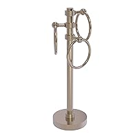 Allied Brass 983G Vanity Top 3 Ring Groovy Accents Guest Towel Holder, Antique Pewter