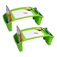 Mind Reader Kids Lap Desk, Set of 2, Activity Tray, Drawing, Stackable, Portable, Plastic, 22.25