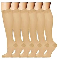 Iseasoo Graduated Compression Socks for Men & Women Circulation 20-30mmHg Knee High Compression Stockings Athletic Support Socks