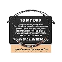 Fathers Day Men Gifts for Dad from Daughter, Morse Code Bracelets with I Love You Wallet Card, Birthday, Christmas