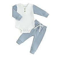 MOREELUCK Baby Boy's Girl's Clothing Set Long Sleeve Romper Bodysuit And Pants Unisex Newborn Clothes 3 6 12 18 24M