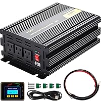 VEVOR Power Inverter, 2300W Modified Sine Wave Inverter, DC 24V to AC 120V Car Converter, with LCD Remote Controller, LED Indicator, AC Outlets Inverter for Truck RV Car Boat Travel Camping Emergency