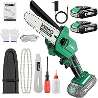 KIMO Mini Chainsaw 6 Inch, 2.3Lb Handheld Chainsaw, Battery Powered Chainsaw w/13.2 ft/s Quick Cutting,Cordless Chainsaw with Battery and Charger, Electric Chainsaw For Wood Cutting Tree Trimming