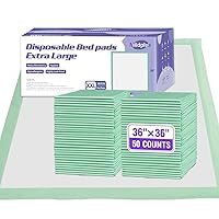 Disposable Bed Pads 36'' X 36'' (50 Count) Heavy Duty Underpads Extra XX-Large Incontinence Pads Waterproof Pee Pads for Unisex Adult, Kids or Pet