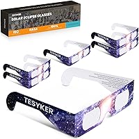 Tesyker Solar Eclipse Glasses, 6 Pack Paper Solar Eclipse Glasses for Safety Solar Eclipse Viewing, ISO 12312-2 Certified For Direct Sun Observation, AAS-Approved