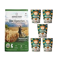 Addiction Zen Vegetarian Dry Dog Food, Rich in Isoflavones and Antioxidants, Vegan Dog Food, Made from New Zealand, for All Dog Life Stages (20 lbs and 5 Treats, Zen Vegetarian)