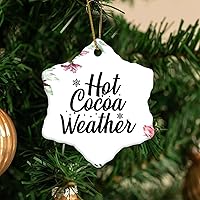 Personalized 3 Inch Hot Coffee Weather White Ceramic Ornament Holiday Decoration Wedding Ornament Christmas Ornament Birthday for Home Wall Decor Souvenir.