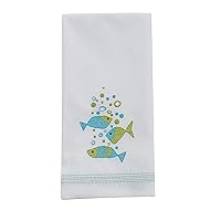 Fabulous Fish Embroidered Towel - Blue