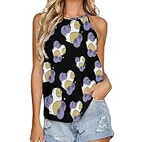 Guinea Pig and Blueberry Women's Tank Top Casual Sleeveless Shirts Crewneck Basic Vest Tees Blouses