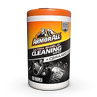 Armor All Ultra Shield + Ceramic Cleaning Wipes, Car Interior Cleaner Wipes with Stain-Repelling Technology, 90 Count