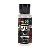 Premium Gloss Acrylic Leather and Shoe Paint Finisher, 2 oz Bottle - Clearcoat Sealant Protection - Durable Scratch, Crack, Peel, and Fade Resistant Finish - Artwork Jackets, Bags, Purses