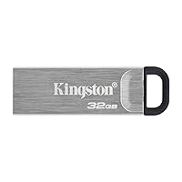 Kingston DataTraveler Kyson 32GB High Performance USB 3.2 Metal Flash Drive | Speeds up to 200MB/s | DTKN/32GB, Silver