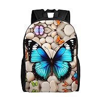 Butterfly Stone Embroidery Paintings print Backpacks Waterproof Light Shoulder Bag Casual Daypack For Work Traveling Hiking