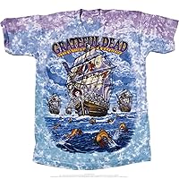 Liquid Blue Men's Grateful Dead Ship of Fools Tie Dye Short Sleeve T-Shirt