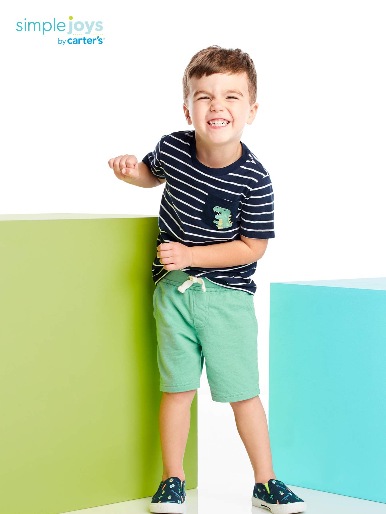 Simple Joys by Carter's Toddlers and Baby Boys' 3-Piece Button-Up, Shorts, and Tee Playwear Set