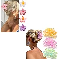 Flower Hair Claw Clips,7PCS Big Cute Hair Clips for Women/Girls Fine Hair,Nonslip Strong Hold Claw Clips for Thick/Thin Hair Claws,Hair Styling Accessories Gifts for Women
