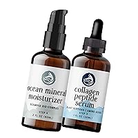Youthful Glow Duo of Ocean Mineral Moisturizer & Peptide Collagen Serum