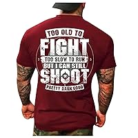 Graphic Long Sleeve Shirts for Men 2X Tall T Shirts for Men Funny Gym Shirt Quick Dry Shirts for Men Text 3D Printing Street Casual Short Sleeve Button Down Tee Designer Shirts for Men 2-Wine 5XL