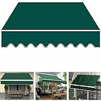 Manual Retractable Awning Cover (Fabric Only) Sun Shade Shelter Cover Outdoor Door Window Awning Fabric Replacement 280g/m² Windproof Rain Protection Polyester Canopy Clot