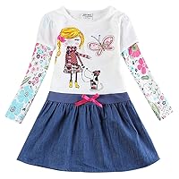 Cotton Baby Girl Clothes with Sunny Girl and Animals H5926 Cream