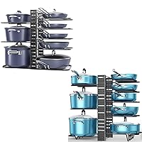 ORDORA Pots and Pans Organizer for Cabinet，Adjustable 8-Tier Pot Organizers inside Cabinet