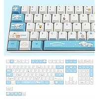Sanrio Cinnamorall Blue Keycaps for Cherry MX Switches Cute Japanese Anime Mechanical Gaming Keyboard, PBT Key Caps Set(Cinnamorall)