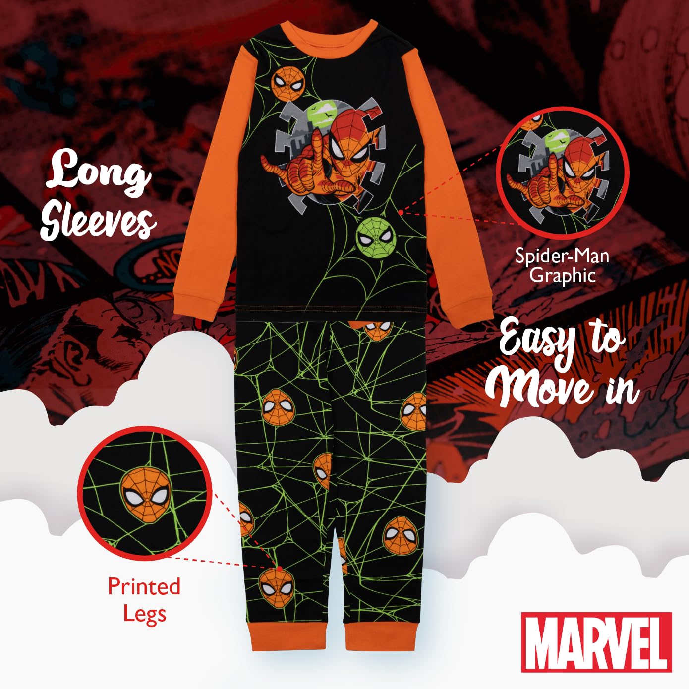 Marvel Kids' 2-Piece Snug-fit Cotton Pajamas Set