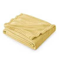 Bedsure Fleece Throw Blanket for Couch Yellow - Lightweight Plush Fuzzy Cozy Soft Blankets and Throws for Sofa, 50x60 inches