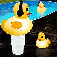 DeeprBetter Pool Chlorine Floater,Solar Duck Floating Pool Chorine Dispenser for Pool,Chlorine Tablet Floater for 3 inch Tab,Collapsible Pool Chemical Dispenser,Anti-Sinking Pool Chlorinator Floater