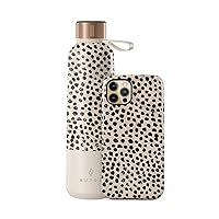 BURGA Bundle of iPhone 12 Pro Max Phone Case and Insulated Stainless Steel Water Bottle Polka Dots Pattern – Cute, Stylish, Fashion, Luxury, Durable, Protective, for Women and Girls
