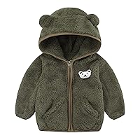 Newborn Infant Baby Girls Boys Jacket Bear Ears Hooded Outerwear Zipper Warm Fleece Winter Coat 2t Boys Light Coats