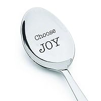 Choose Joy Inspirational Quotes Tea Spoon Holiday Hostess Gift Kitchen Decor Coffee Spoon Perfect Reminder Gift to Choose Joy Every Day Christmas Spoon for Cocoa