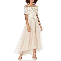 Adrianna Papell Women's Embroidered Tulle Gown