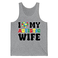 Funny I Heart My Autistic Wife I Love My Autistic Wife Tank Top for Men