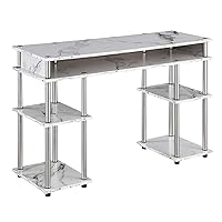 Convenience Concepts Designs2Go No Tools Student Contemporary Office Desk and Vanity with Shelves, 47.25