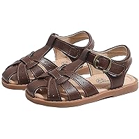 WUIWUIYU Toddler Girl's Sandals Summer Outdoor Closed-toe Roman Style Fishman Summer Sandal Shoes