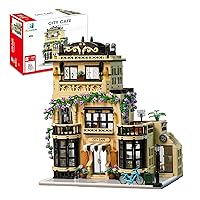 ENJBRICK Flowers City Coffee Shop Building Set for Adutls,Architecture Building House Kit for Boys and Girls 8-14 Years 1443pcs