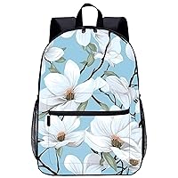 Magnolia Flowers 17 Inch Laptop Backpack Large Capacity Daypack Travel Shoulder Bag for Men&Women