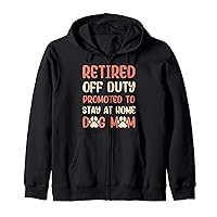 Teacher Off Duty Promoted To Doges Mom Funny Retirement Zip Hoodie