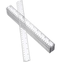 7 Pack Clear Ruler 12 Inch Plastic Ruler, Inches and Metric Ruler for  Drawing Measuring Math, Straight Rulers with Centimeters Transparent for  School