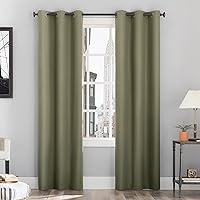 Cyrus Thermal 100% Blackout Grommet Curtain Panel Pair Olive Green 40