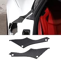 Soft Carbon Fiber Side Door Body Molding Protector Cover Compatible with Chevrolet Corvette C8 2020-2023, Rear Side Door Panel Trim Stickers Accessories, 4PCS (Black)