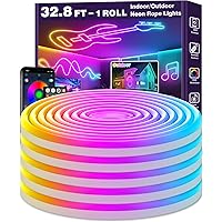 Led Neon Rope Lights 32.8Ft,Control with App/Remote,Flexible Rope Lights,Multiple Mode Led Neon Strip,IP65 Outdoor RGB Neon Lights Waterproof,Music Sync Gaming Led Neon Strip Lights for Bedroom Indoor