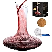 Wine Decanters and Carafes,Lead-Free Crystal Wine Decanter Set With Stopper and Brush,Used as Wine Aerator,Wine Carafe,Red Wine Decanter, Glass Decanter Wine Accessories, Wine Gifts(1800ml)
